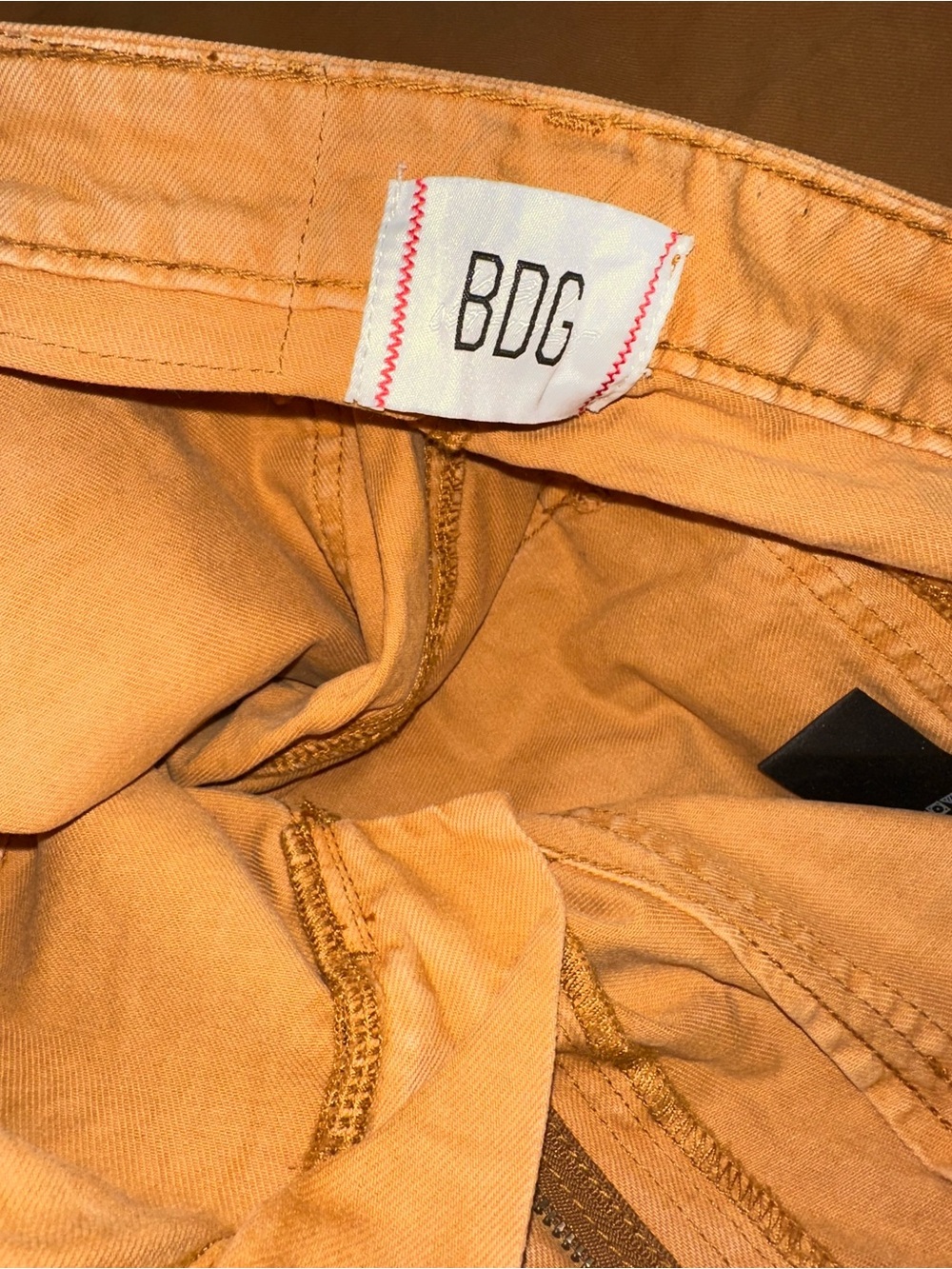 BDG Cargo Utility Extreme Wide Leg Jeans in Mustard Orange - Picture 8 of 10